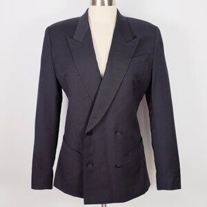 Vintage Thierry Mugler jacket 42 US 10 navy double breasted